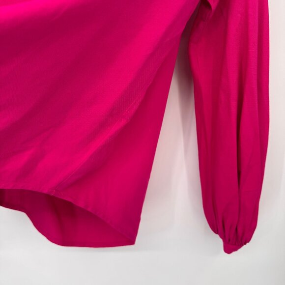 Anthropologie Floreat Hot Pink Mazza Off The Shoulder blouse size 12 top womens - Picture 4 of 12